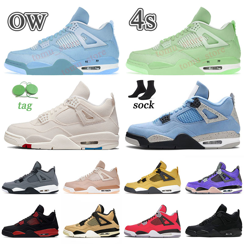 OW x 4s Jumpman 4 Union Basketball Shoes Top Quality Grass Green Unc Lake University Blue Cnavas Beige White Oreo Metallic Orange Shimmer Sneakers Designer Trianers, J68 40-47 ow-blue
OW x 4s Jumpman 4 Union Basketball Shoes Top Quality Grass Green Unc Lake University Blue Cnavas Beige White Oreo Metallic Orange Shimmer Sneakers Designer Trianers, J68 40-47 ow-blue