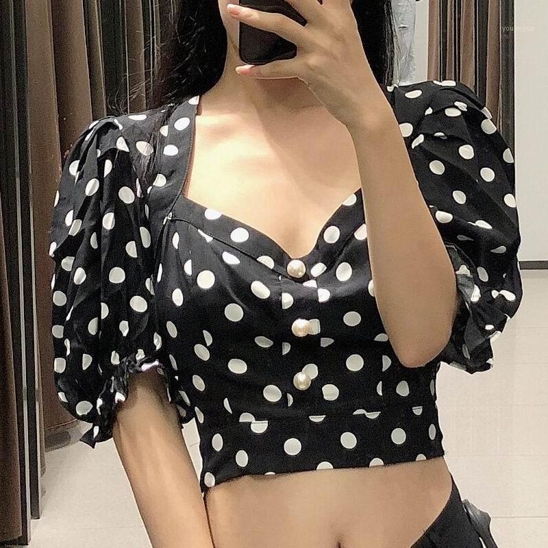 Preppy Blouse Summer 2022 Fashion Polka Dot Shirt Short Sleeve Elastic Back Women Pullover Crop Top Shirts Women's Blouses &
Preppy Blouse Summer 2022 Fashion Polka Dot Shirt Short Sleeve Elastic Back Women Pullover Crop Top Shirts Women's Blouses &