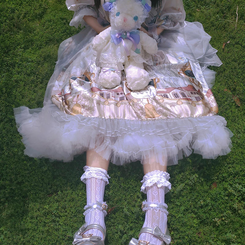 Skirt support Lolita cloud boneless soft mesh skirt white petticoat puff 220701