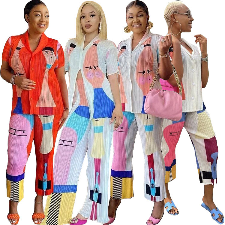 Summer Street Villain Print Tracksuits For Women Short Sleeve Shirt Tops And Casual Loose Pants 2 Piece Shirts Sets CY0502, Orange
Summer Street Villain Print Tracksuits For Women Short Sleeve Shirt Tops And Casual Loose Pants 2 Piece Shirts Sets CY0502, Orange
