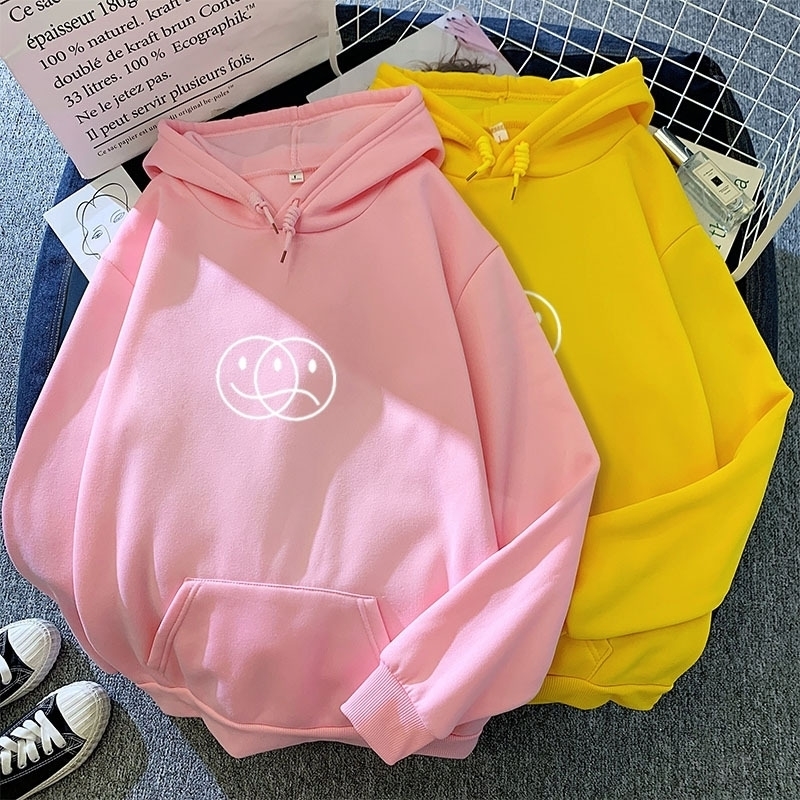 Smile Sad Face Hoodies Women Autumn Winter Oversized Sweatshirt Korean Harajuku kpop Streetwear Loose Pullover Tops Clothes 201203, White
Smile Sad Face Hoodies Women Autumn Winter Oversized Sweatshirt Korean Harajuku kpop Streetwear Loose Pullover Tops Clothes 201203, White