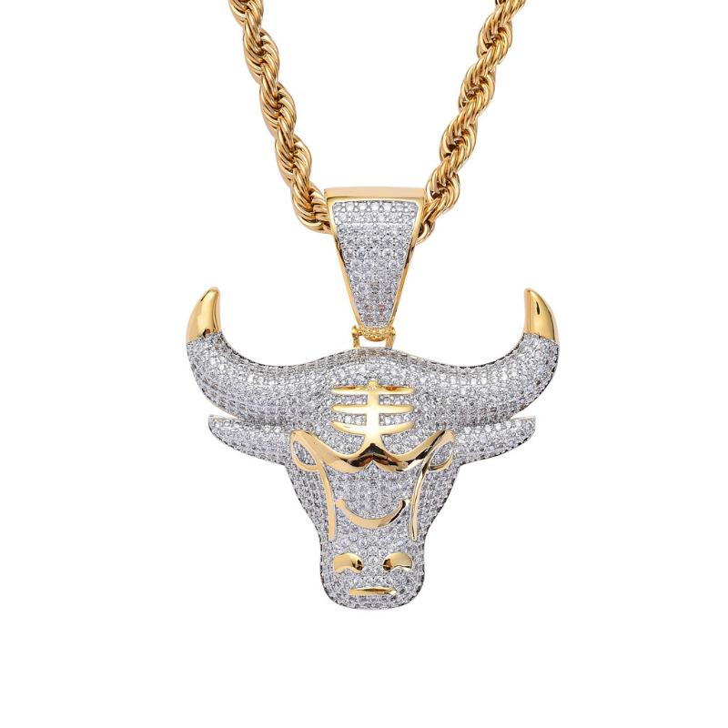 Pendant Necklaces Men's Iced Out Bull Necklace & With 4mm Tennis Chain Gold Silver Color Bling + Cubic Zircon Hip Hop Jewelry For Kid
Pendant Necklaces Men's Iced Out Bull Necklace & With 4mm Tennis Chain Gold Silver Color Bling + Cubic Zircon Hip Hop Jewelry For Kid