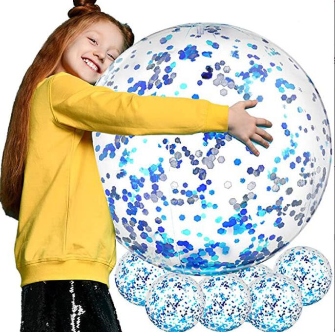16inch 24inch giant Inflatable Beach Ball Multi-colour Outdoor game sport pvc Balls swim pool Sports Balloon Water Toys Summer Toys For Children adult