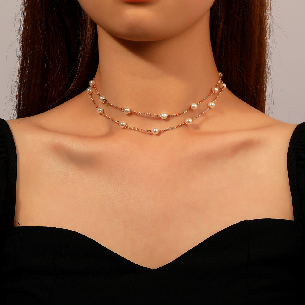 Simple Pearl Chain Necklace Ladies Double Layer Sweater Chain Ladies Clavicle Necklace Jewelry Wedding Party Prom Necklace
Simple Pearl Chain Necklace Ladies Double Layer Sweater Chain Ladies Clavicle Necklace Jewelry Wedding Party Prom Necklace