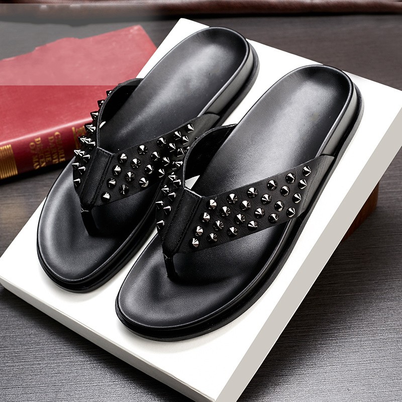 Summer Fashion Style Rivets Flip Flops Punk Style Men Outdoor Sandals Casual Slides Shoes, Black
Summer Fashion Style Rivets Flip Flops Punk Style Men Outdoor Sandals Casual Slides Shoes, Black