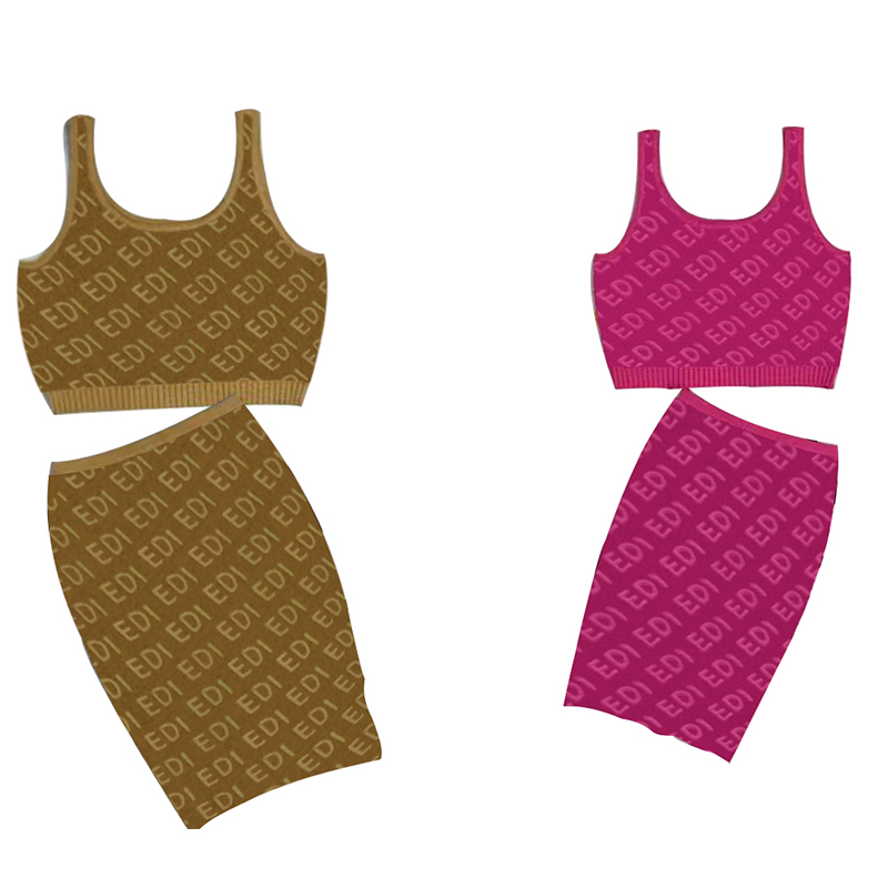 Women's Two Piece Dress Sets Designer Shirt Cardigan Women sweater Apparel luxuriou Suspender Wrap Spring summer Autumn Skirt knitting Sweaters Designers Clothing