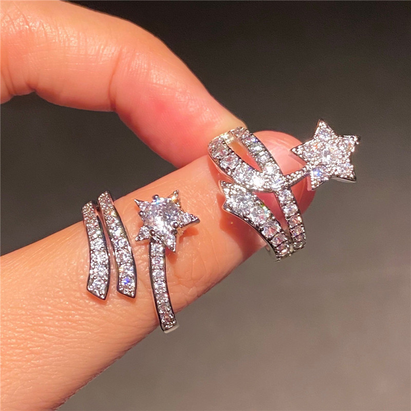 Micro Pave Zircon Twist Star Rings For Women Engagement Wedding Party Jewelry Open Ring Bijoux 220716
Micro Pave Zircon Twist Star Rings For Women Engagement Wedding Party Jewelry Open Ring Bijoux 220716