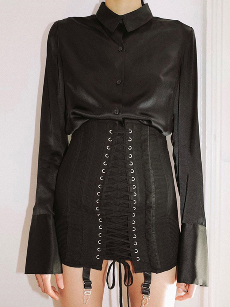 InsDoit Gothic Y2K Vintage Mini Skirt Women Punk Patchwork Summer High Waist Skirt Bodycon Eyelet Lace Up Aesthetic Sexy Skirts 220701