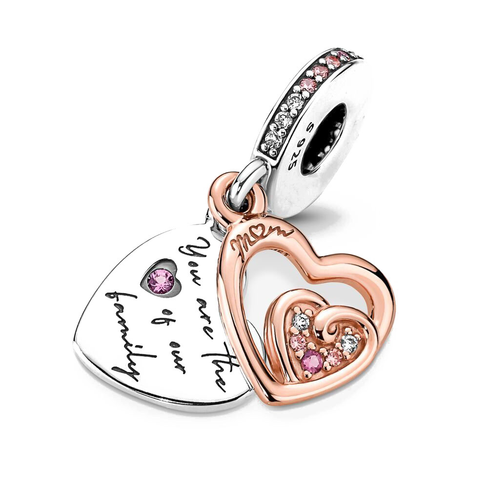 New Popular 925 Sterling Silver European Mother's Day Gift Mom Heart Lock Pendant DIY Exquisite Beads for Charm Jewelry Bracelet Accessories
