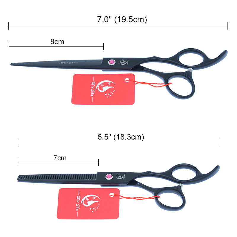 Meisha 7.0" Black Professional Big Hairdressing Cutting Scissors 6.5" Barber Shop Thinning Trimming Shear Salon Hair Tool A0136A 220317