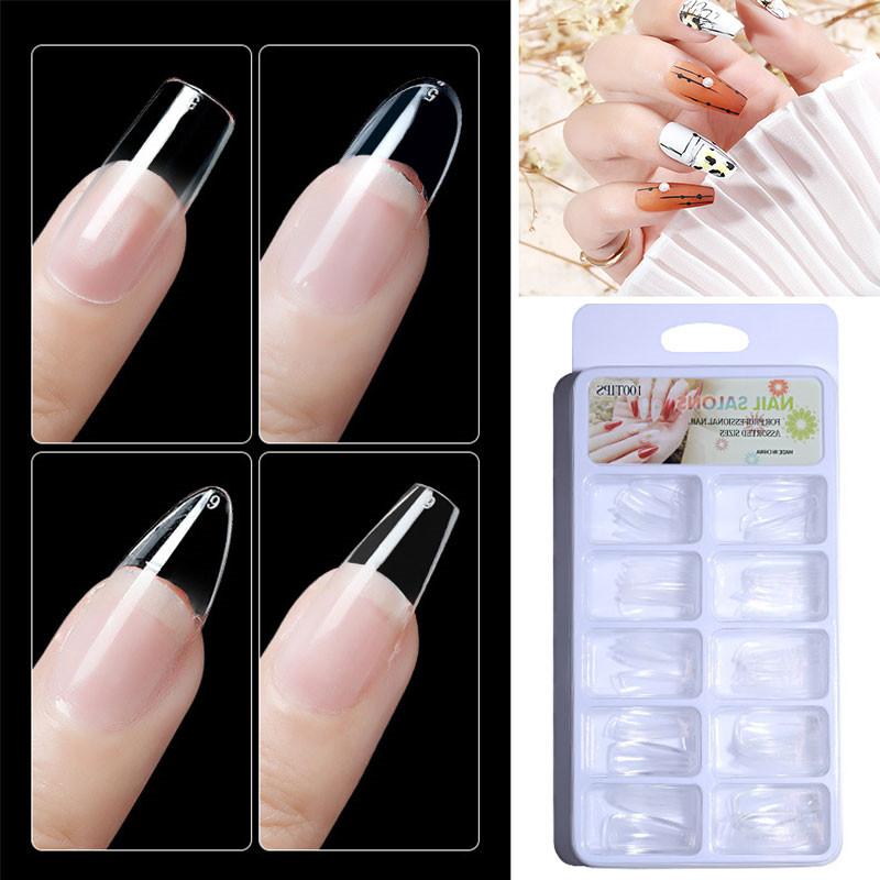 False Nails 100pcs/box Transparent T-shaped Water Drop Fake Press On Nail Short Tips Forms For Extension SquareFalse, A6 
False Nails 100pcs/box Transparent T-shaped Water Drop Fake Press On Nail Short Tips Forms For Extension SquareFalse, A6