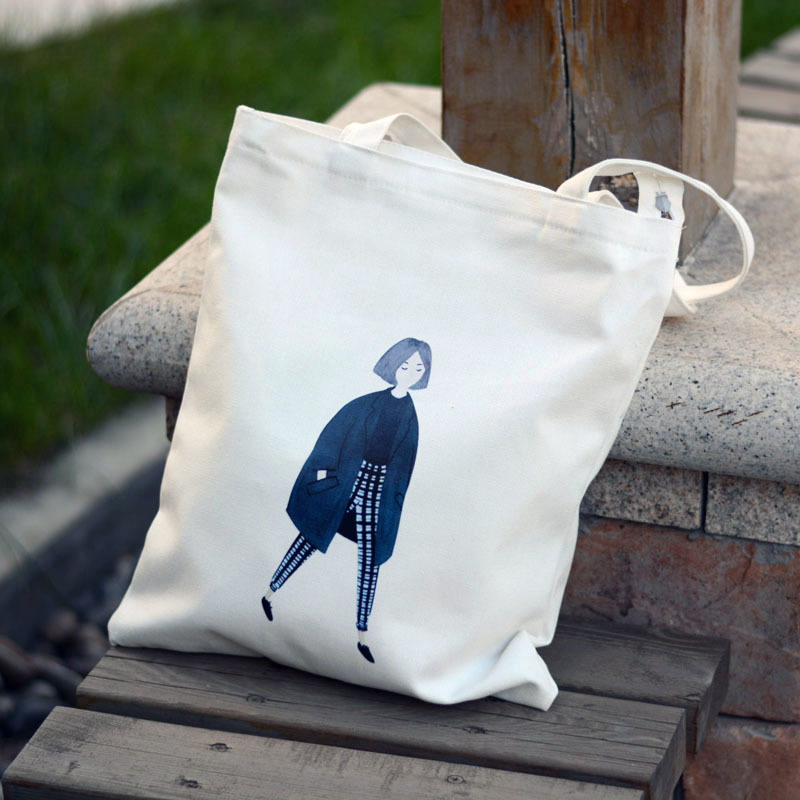 Sturdy canvas green shopping bags Artistic and simple handheld Single shoulder bag With zipper CX220325