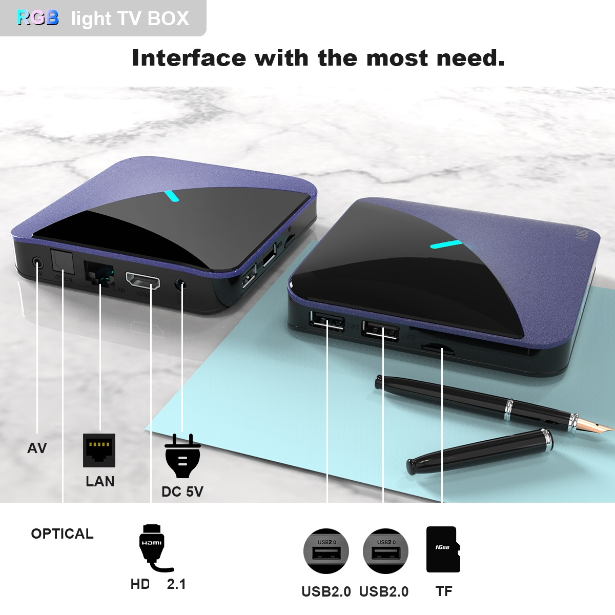 A95X F3 Air II 4K TV BOX Android 11.0 Amlogic S905W2 Youtube Netflix wifi 2GB 16GB 32GB 64GB RGB Light media player