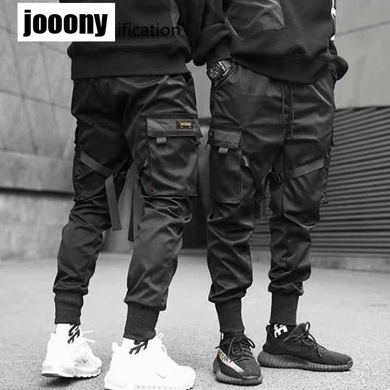 Mens Cargo Pants Joggers Hip Hop Techwear Male Japanese Streetwear Harem Jogging Trousers For Plus size 220330
