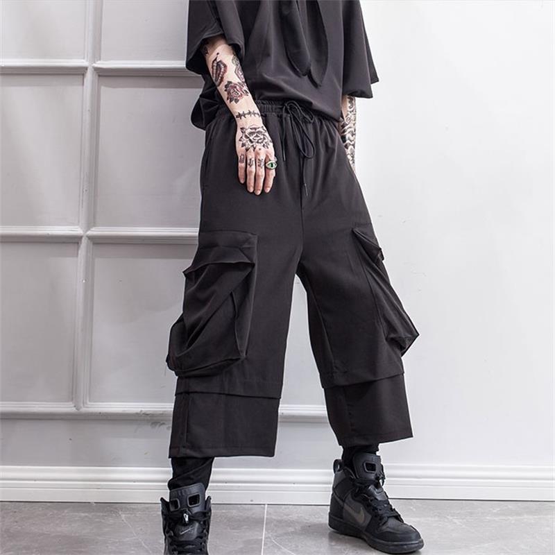 Men's Pants Men's Slacks Spring Overalls Hip Hop Faux Two-piece Stretch Black Yamamoto StyleMen's
Men's Pants Men's Slacks Spring Overalls Hip Hop Faux Two-piece Stretch Black Yamamoto StyleMen's