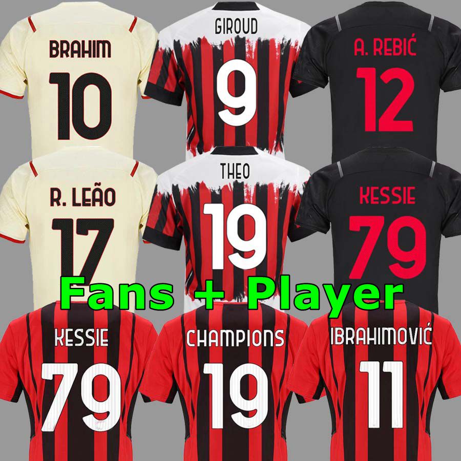 AC 21 22 GIROUD soccer jersey IBRAHIMOVIC KESSIE football shirt 2021 2022 TONALI REBIC Camiseta de futbol THEO BRAHIM R.LEAO LAZETIC Fourth 4th Ac Milans, 21 22 third jersey
AC 21 22 GIROUD soccer jersey IBRAHIMOVIC KESSIE football shirt 2021 2022 TONALI REBIC Camiseta de futbol THEO BRAHIM R.LEAO LAZETIC Fourth 4th Ac Milans, 21 22 third jersey