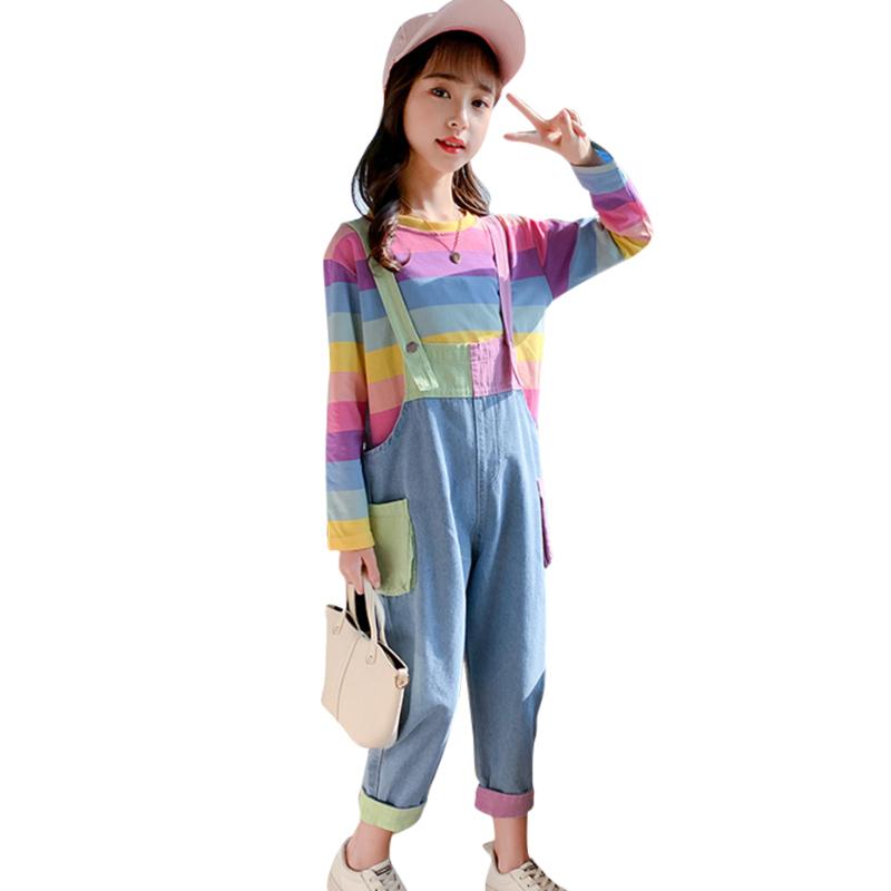 Clothing Sets Girls Clothes Rainbow Striped For Tshirt Denim Jumpsuit Spring Autumn Kid 6 8 10 12 14Clothing, 0295270
Clothing Sets Girls Clothes Rainbow Striped For Tshirt Denim Jumpsuit Spring Autumn Kid 6 8 10 12 14Clothing, 0295270