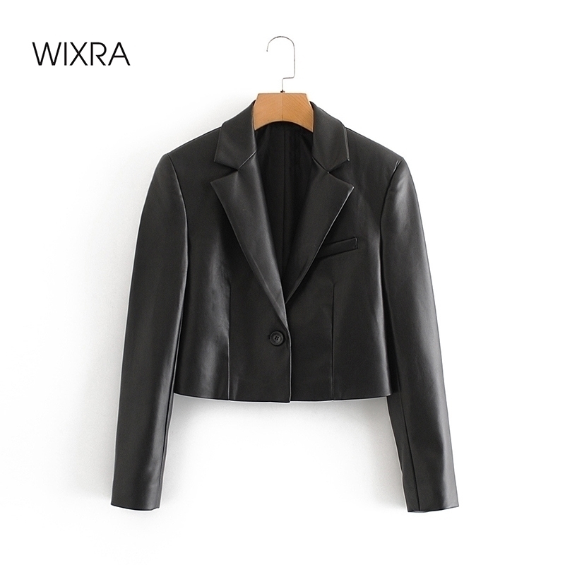 Wixra Womens Faux Leather Jackets Single Button PU Coat TurnDown Collar Short Overcoats Streetwear Autumn Spring 201030, Black
Wixra Womens Faux Leather Jackets Single Button PU Coat TurnDown Collar Short Overcoats Streetwear Autumn Spring 201030, Black