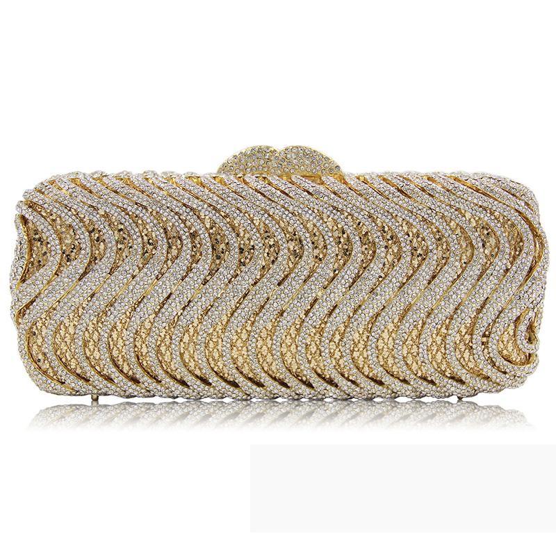 Evening Bags 100% Handmade Gold Metal Clutch White Crystal Party Purse Clutches Women Diamond Banquet Handbags Chain Ladies Bag
Evening Bags 100% Handmade Gold Metal Clutch White Crystal Party Purse Clutches Women Diamond Banquet Handbags Chain Ladies Bag