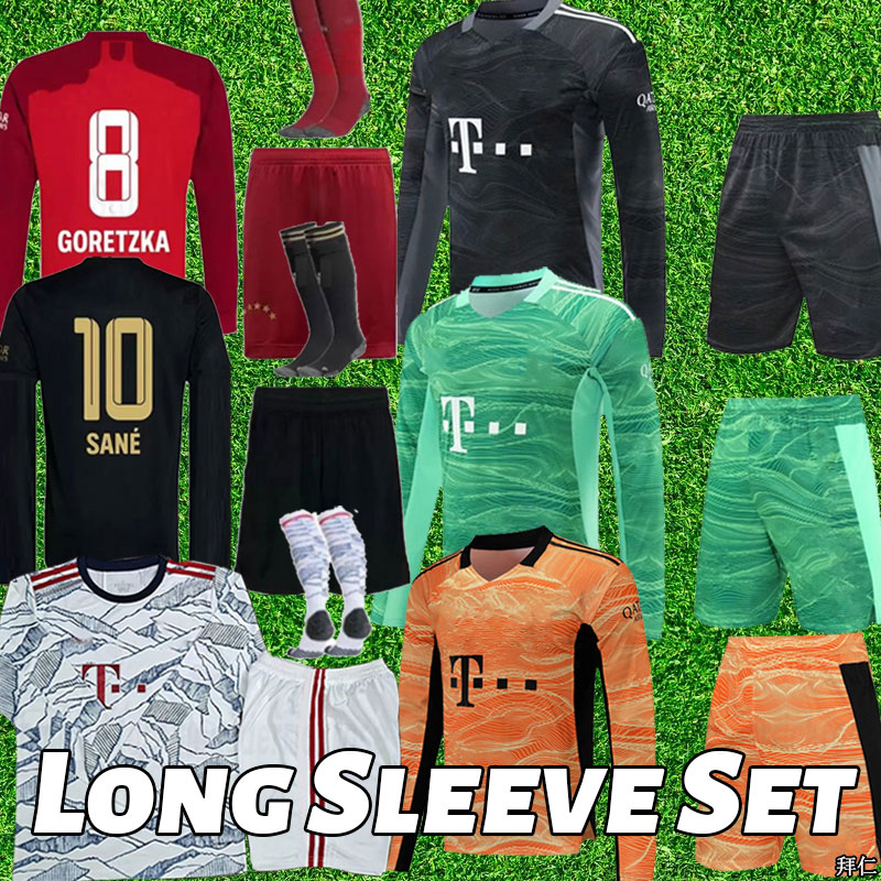long sleeve Mens Kit socks 21 22 23 soccer jerseys sets LEWANDOWSKI SANE GORETZKA bAyerN MULLER DAVIES full set 2021 2022 away third adult GOALKEEPER #1 Neuer, Home+patch
long sleeve Mens Kit socks 21 22 23 soccer jerseys sets LEWANDOWSKI SANE GORETZKA bAyerN MULLER DAVIES full set 2021 2022 away third adult GOALKEEPER #1 Neuer, Home+patch