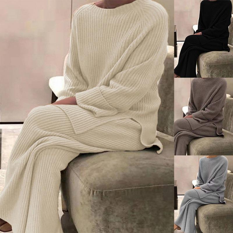 Running Sets Fashion Homewear Women Soft 2 Piece Set Autumn Winter Solid O Neck Pullover Tops Knitted Pants Elegant Lady Pajama Home SuitRun, E477204
Running Sets Fashion Homewear Women Soft 2 Piece Set Autumn Winter Solid O Neck Pullover Tops Knitted Pants Elegant Lady Pajama Home SuitRun, E477204