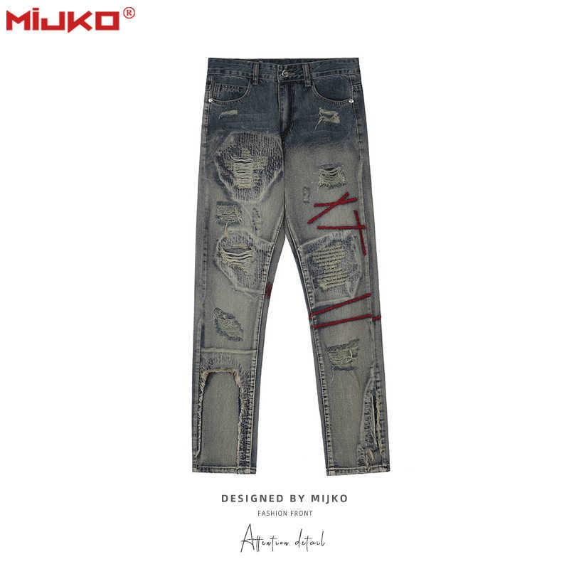Men' Jeans Mijko men' wear women' autumn and winter new high street tear hole webbing pants men' and women' straight tube fashion jeans, Blue
Men' Jeans Mijko men' wear women' autumn and winter new high street tear hole webbing pants men' and women' straight tube fashion jeans, Blue