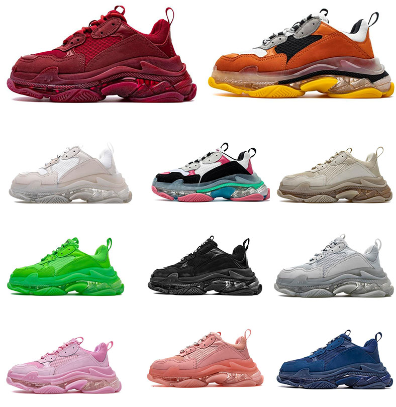 New men's and women's fashion shoes classic designer 17FW Triple S casual shoes transparent bubble bottom men's sneakers black red multifunctional coach casual shoes, Customize
New men's and women's fashion shoes classic designer 17FW Triple S casual shoes transparent bubble bottom men's sneakers black red multifunctional coach casual shoes, Customize