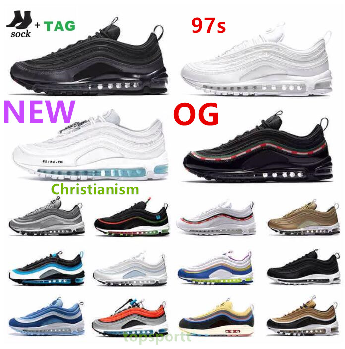 Designer Classic Sean Wotherspoon 97s Mens Running Shoes Triple White Black Golf NRG Lucky And Good MSCHF X INRI Jesus Celestial Men Women Sports Trainer Sneakers, 228
Designer Classic Sean Wotherspoon 97s Mens Running Shoes Triple White Black Golf NRG Lucky And Good MSCHF X INRI Jesus Celestial Men Women Sports Trainer Sneakers, 228