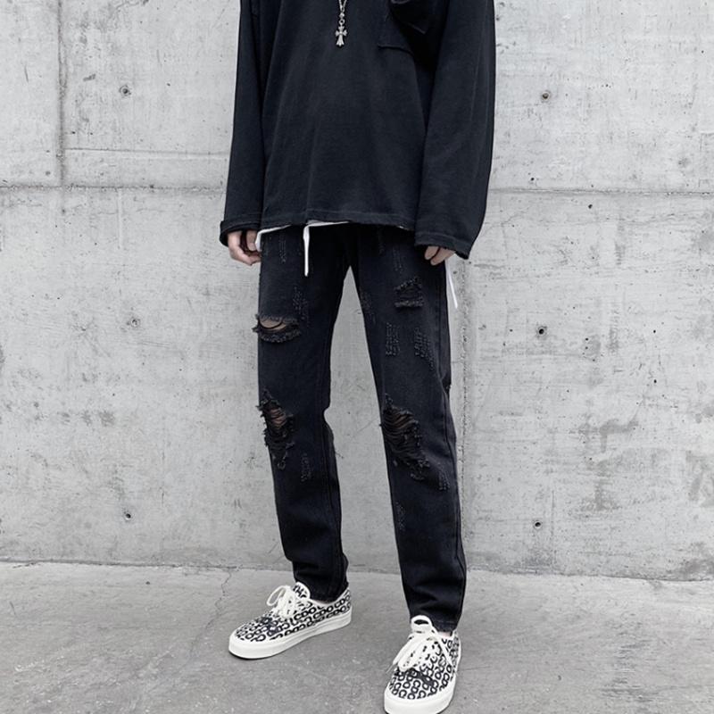 Men's Pants Little Feet Slim Net Red Beggar Ruffian Handsome Man Personality Star GD Same Hairdresser Hole Jeans, Black
Men's Pants Little Feet Slim Net Red Beggar Ruffian Handsome Man Personality Star GD Same Hairdresser Hole Jeans, Black