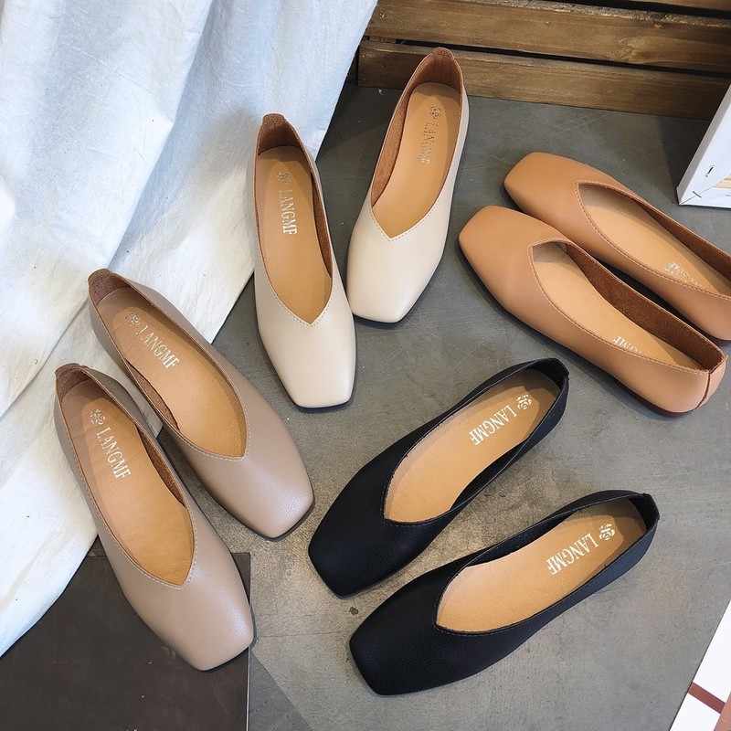 Fashion Lowheeled Nonslip Shoe Summer And Autumn Casual Square Toe Flat Leather Shallow Simple Shoes 220613, Beige
Fashion Lowheeled Nonslip Shoe Summer And Autumn Casual Square Toe Flat Leather Shallow Simple Shoes 220613, Beige