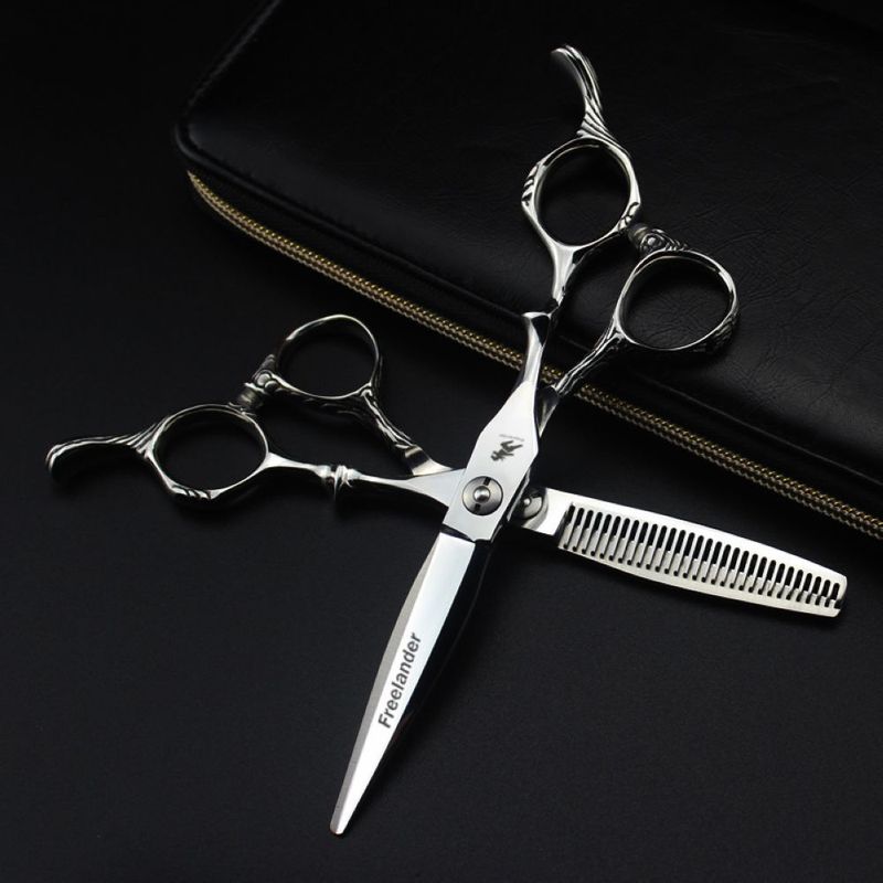 Freelander Barber Hair Scissors 6 inch Professional dressing With Japan Sink Screw Cutting Thinning 220317