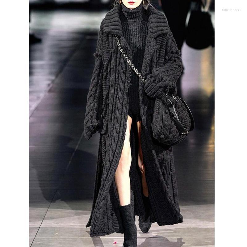 Women' Knits & Tees Long Sweater Coat Women Twist Knit Cardigan Fall Winter Fashion Turn-down Collar Solid Color Black SweaterWomen' Time2
Women' Knits & Tees Long Sweater Coat Women Twist Knit Cardigan Fall Winter Fashion Turn-down Collar Solid Color Black SweaterWomen' Time2