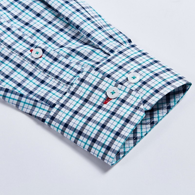 100% Pure Cotton Arrival Striped Plaid Shirt Business Casual High Quality Longsleeve for Men Button Up cloth 220322
