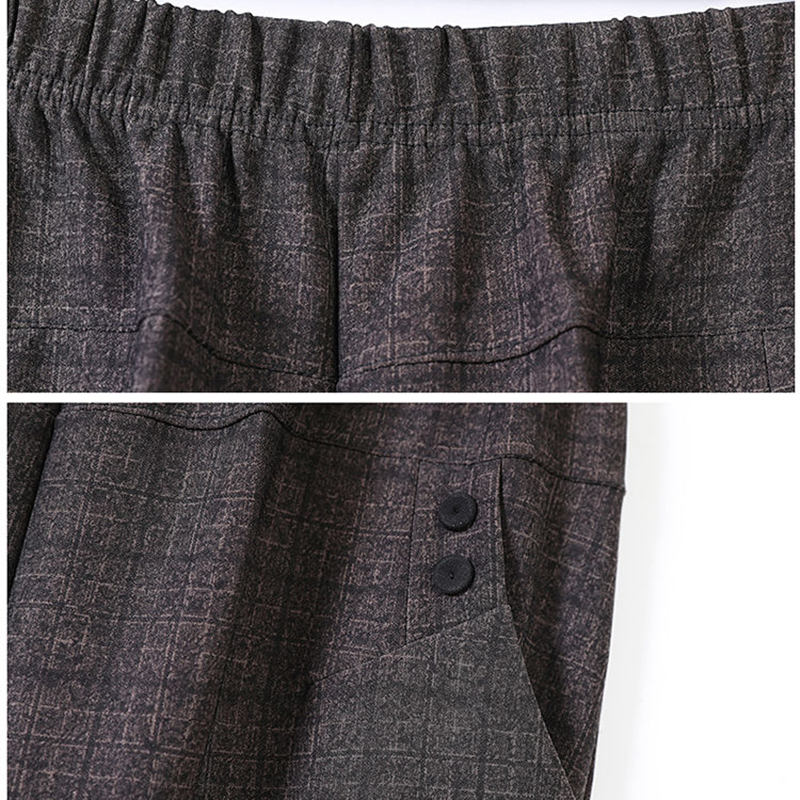 Women's Classic Pants Plus Size 5XL Mom Summer Thin Elastic High Waist Baggy Straight Casual Ankle Stripes Harem Trousers 220325