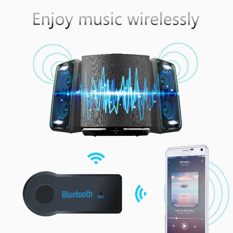 Aux Car Kit Stereo Bluetooth Receiver 3.5mm Audio Wireless Bluetooth Adapter With Retail Box
