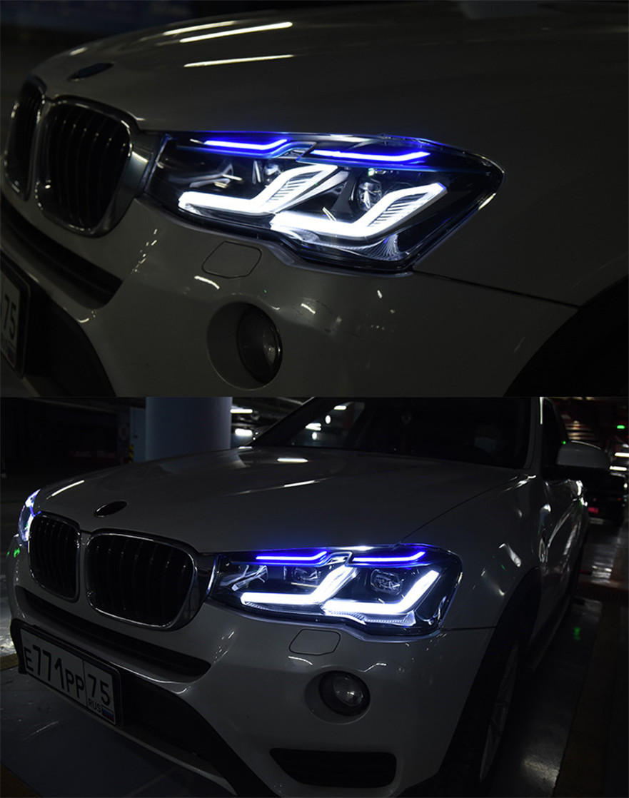 LED Headlights For X3 F25 20 10-20 17 LCI Headlight Assembly Daytime Running Lights Blue DRL Turn Signal Front Lamp