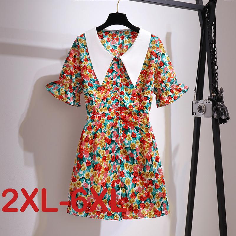 Plus Size Dresses 2XL-6XL Summer Print Dress Women's Sundress Fashion Flare Sleeve Short Vestido Female Doll Collar Loose, A0491-red
Plus Size Dresses 2XL-6XL Summer Print Dress Women's Sundress Fashion Flare Sleeve Short Vestido Female Doll Collar Loose, A0491-red