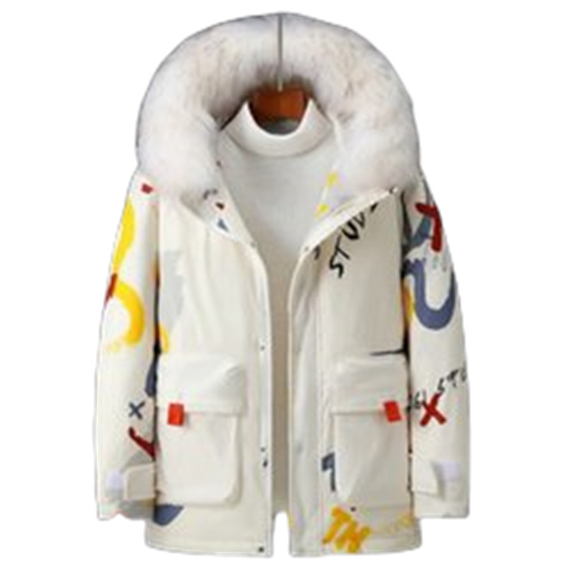 Designer men and women cartoon down jacket winter white duck downs coat thick warm long student jackets couple style, Black
Designer men and women cartoon down jacket winter white duck downs coat thick warm long student jackets couple style, Black