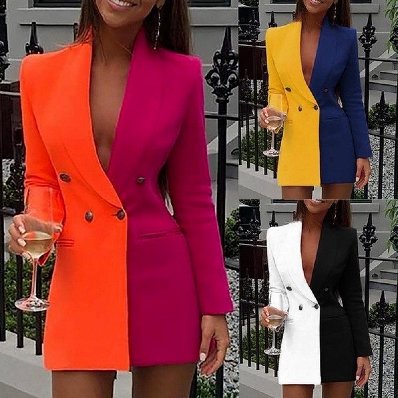 Women' Suits & Blazers Autumn European And American Style Contrast Color Stitching Professional Wear Cardigan Suit Collar Jacket Women, Black
Women' Suits & Blazers Autumn European And American Style Contrast Color Stitching Professional Wear Cardigan Suit Collar Jacket Women, Black