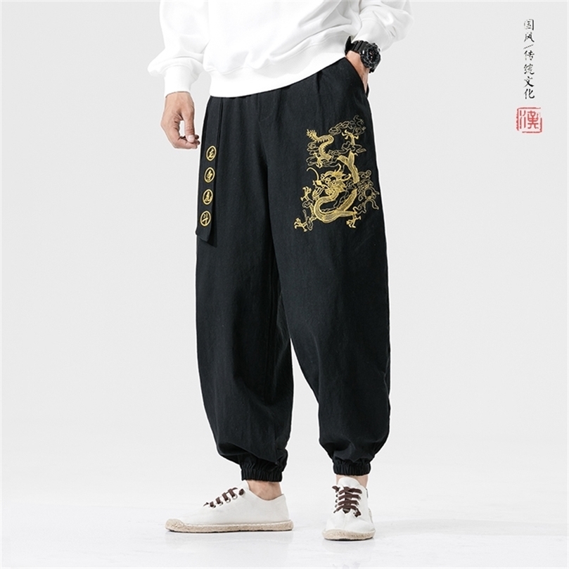 MRDONOO Chinese Style Dragon Embroidery Casual Harem Pants Wide leg Joggers Trousers With Belt Loose Ankle Banded Pants Male 201128, Dark blue
MRDONOO Chinese Style Dragon Embroidery Casual Harem Pants Wide leg Joggers Trousers With Belt Loose Ankle Banded Pants Male 201128, Dark blue