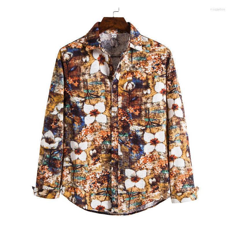 Men's Casual Shirts Flower Print Cotton Linen Shirt Mens Brand Long Sleeve Button Up Floral Harajuku Streetwear Male Camisas, As shown
Men's Casual Shirts Flower Print Cotton Linen Shirt Mens Brand Long Sleeve Button Up Floral Harajuku Streetwear Male Camisas, As shown