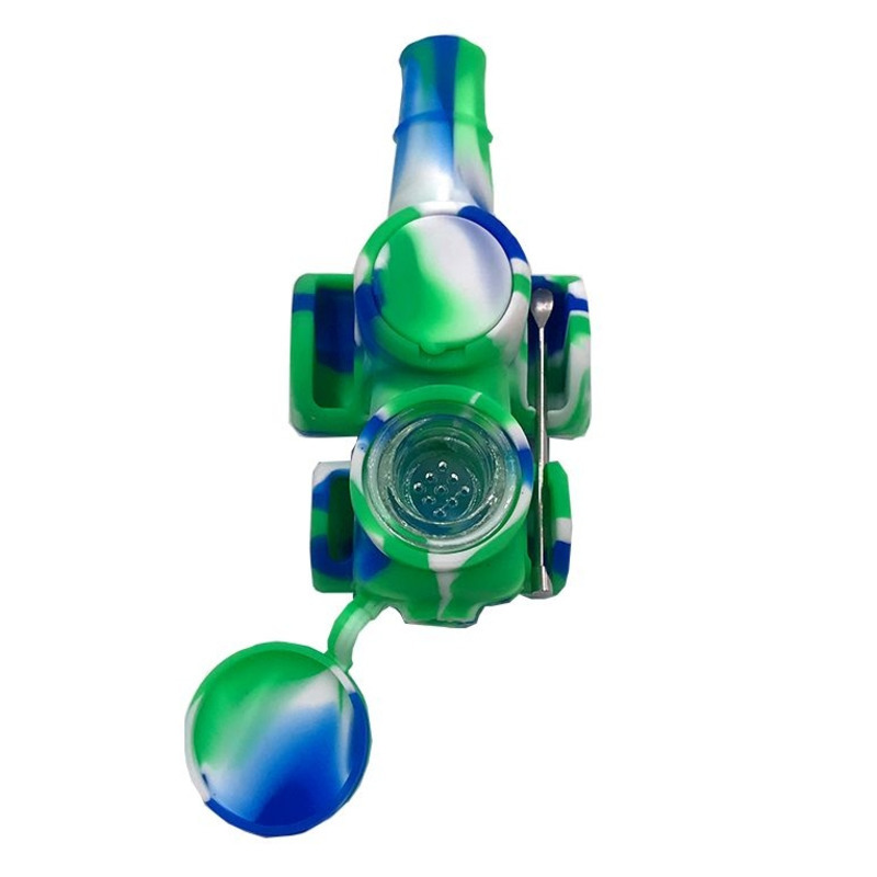 Colorful Silicone pipe Tobacco Set New design Wax Container Silicone hand pipes Storage glass bowl smoking pipe
Colorful Silicone pipe Tobacco Set New design Wax Container Silicone hand pipes Storage glass bowl smoking pipe