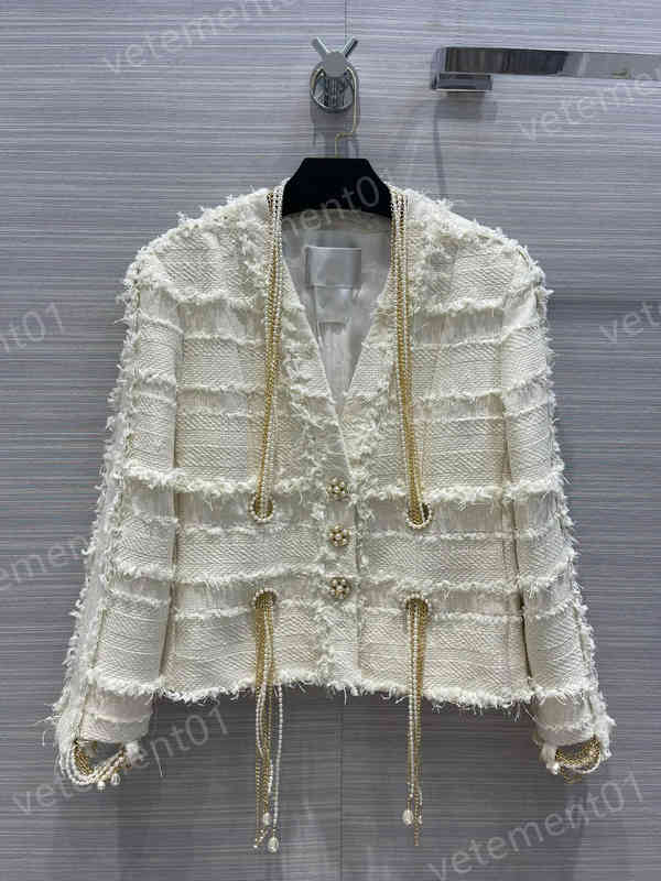 Luxury Womens Jackets Fashionable Temperament V-neck Waist 3D Pearl Chain Brand Hoodie Tops Jackets For Women Designer Clothing
Luxury Womens Jackets Fashionable Temperament V-neck Waist 3D Pearl Chain Brand Hoodie Tops Jackets For Women Designer Clothing