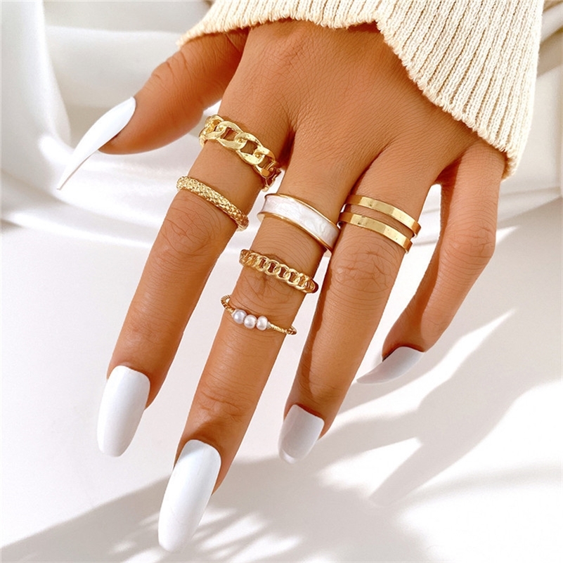 LETAPI Punk Gold Color Hollow Geometric Rings Set for Women Girls Fashion Pearl Twist Open Joint Ring Female Jewelry Gift 220716
LETAPI Punk Gold Color Hollow Geometric Rings Set for Women Girls Fashion Pearl Twist Open Joint Ring Female Jewelry Gift 220716