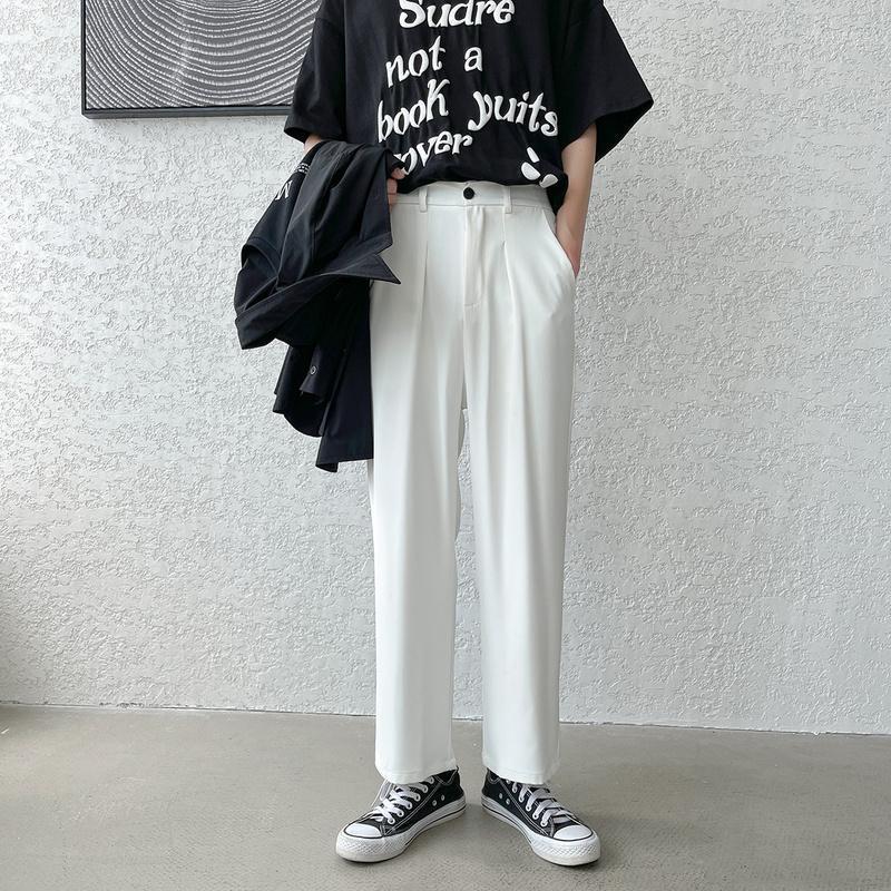 Men' Pants Summer Youth Thin Ice Silk Trousers Straight Loose Casual Slim Fit Drape Nine-point Black White GrayMen
Men' Pants Summer Youth Thin Ice Silk Trousers Straight Loose Casual Slim Fit Drape Nine-point Black White GrayMen