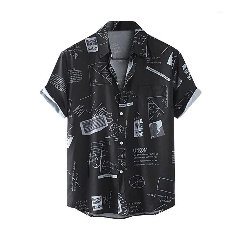 Men's Casual Shirts Geometric Letter Printed Camisas De Hombre Men Shirt Short Sleeve Button Turn-down Collar Camisa Masculina, Black
Men's Casual Shirts Geometric Letter Printed Camisas De Hombre Men Shirt Short Sleeve Button Turn-down Collar Camisa Masculina, Black