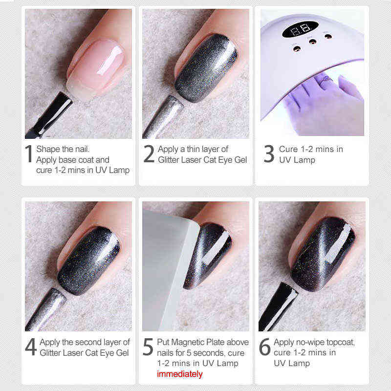 NXY Nail Gel Holography Cat Eye Polish 5ml Glitter Laser Magnetic Varnish Shining Magnet Soak Off Color 0328