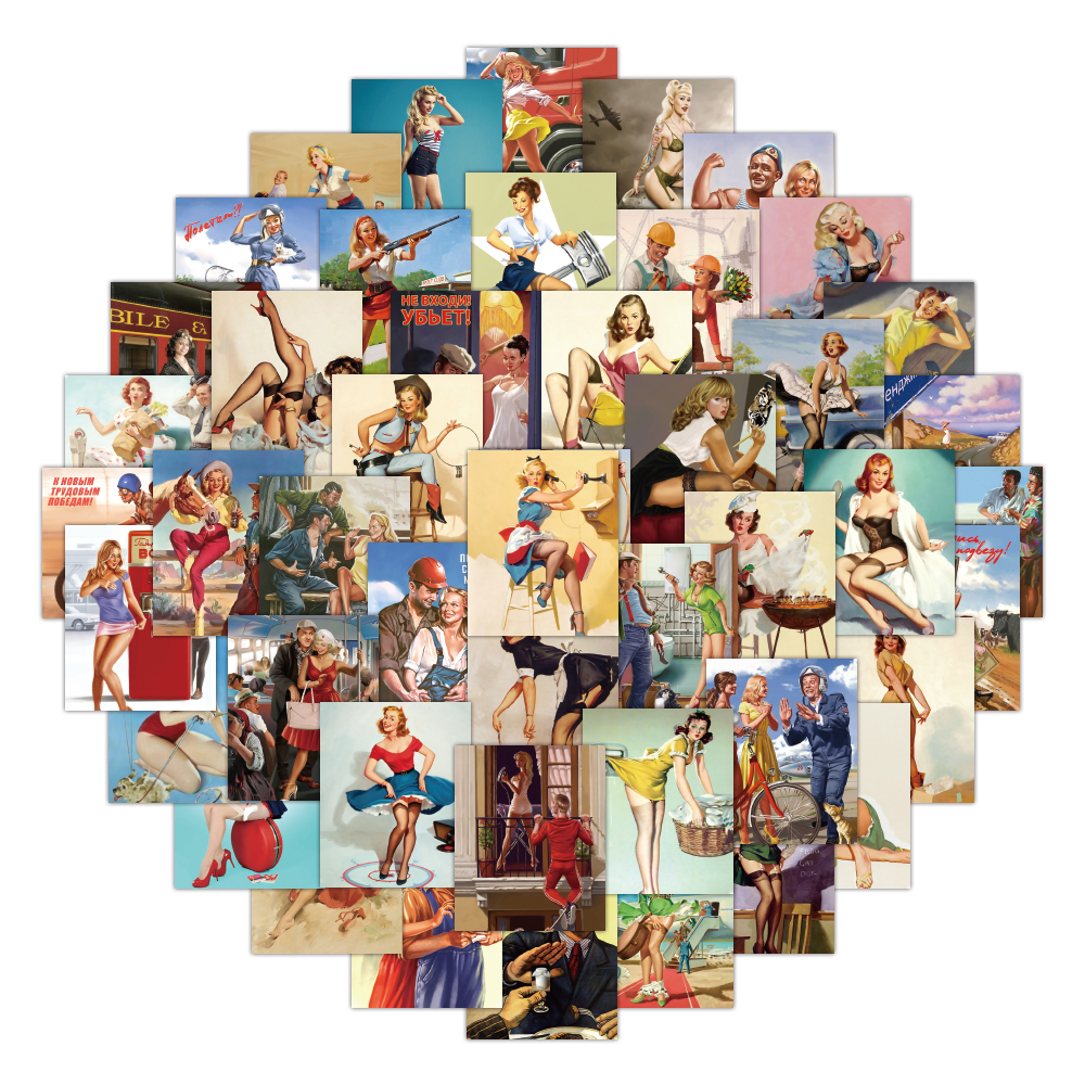 52PCS Retro Beauty Stickers For Motorcycle Phone Laptop Notebook DIY Waterproof Decoration Graffiti Sexy Lady Decals Packs, Sticker
52PCS Retro Beauty Stickers For Motorcycle Phone Laptop Notebook DIY Waterproof Decoration Graffiti Sexy Lady Decals Packs, Sticker