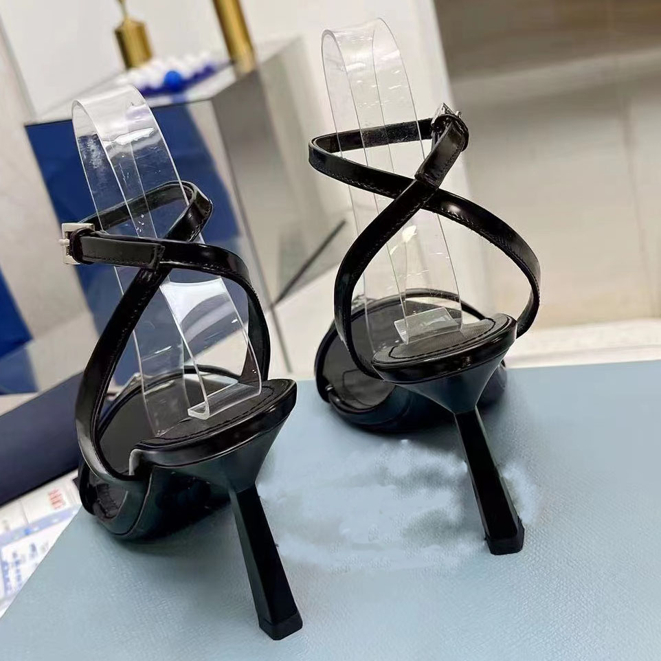 Summer Ladies Sandals Stiletto Sexy fashion Sole Genuine Leather Suede Pointed Toe Strap Cross Wrap Nude High Heel Soles Shoess