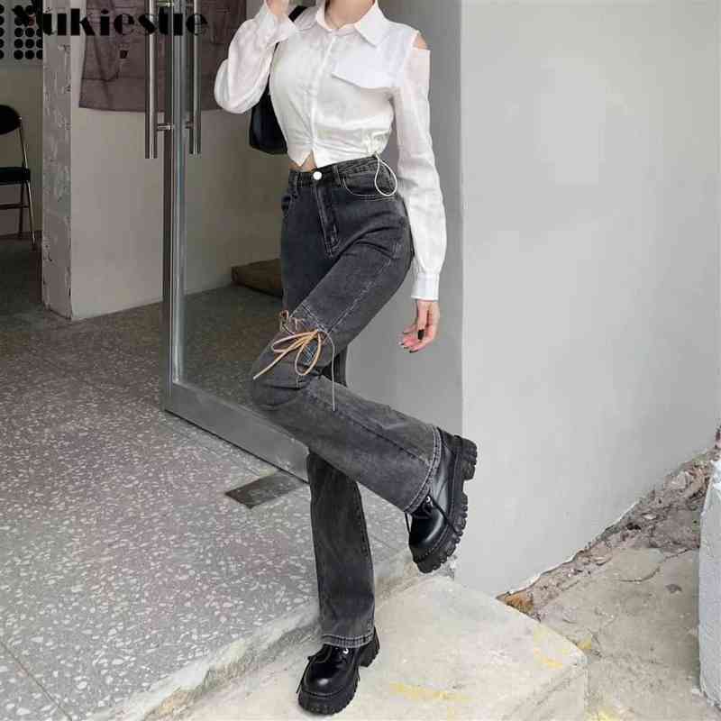Micro Flared Jeans Women's Fall Winter Design Niche Sense Of Strappy Slit High Waist Skinny Straight-leg Trousers Female Casual T220728, Black forked
Micro Flared Jeans Women's Fall Winter Design Niche Sense Of Strappy Slit High Waist Skinny Straight-leg Trousers Female Casual T220728, Black forked